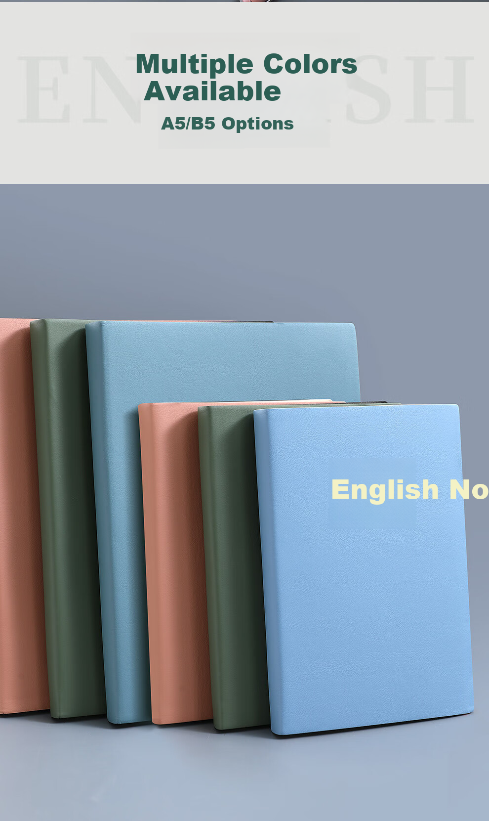 Zolan Zhe [Back to School Essential] A5 Thickened English Notebook 22K Four-Line Three-Grid English Book 16K Student Vocabulary Memory Homework Notebook College Graduate Exam English Notes Blue 2