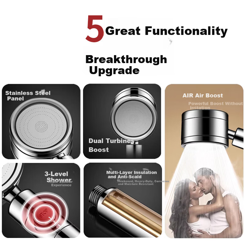 Del 28-Year Brand High-Pressure Shower Head Bathroom Household One-Button Water Stop Handheld Showerhead DJ124