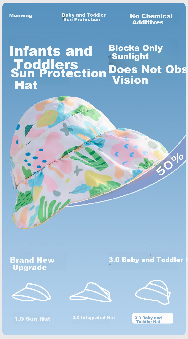 Mumeng Baby Sun Hat UV Protection Boys Girls Children's Sun Cap Bread Chocolate 6