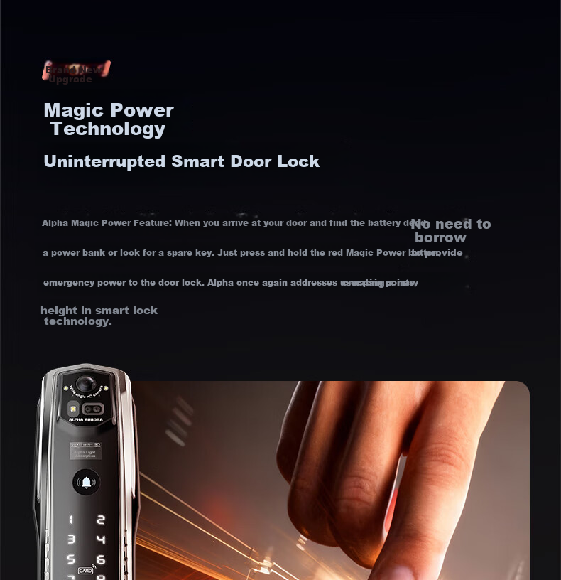 ALPHA AURORA Smart Door Lock P14FVM Upgraded Palm Vein Facial Recognition Password Lock with Free On-site Installation 8
