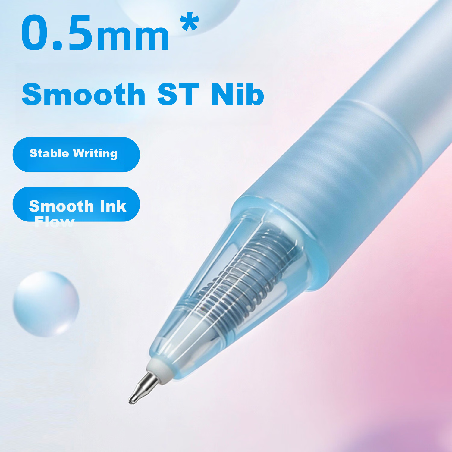 AIHAO Elf Click Gel Pen 0.5mm High-Value Quick-Dry Black Pen for Students Exam Use 4-Pack DGP2831