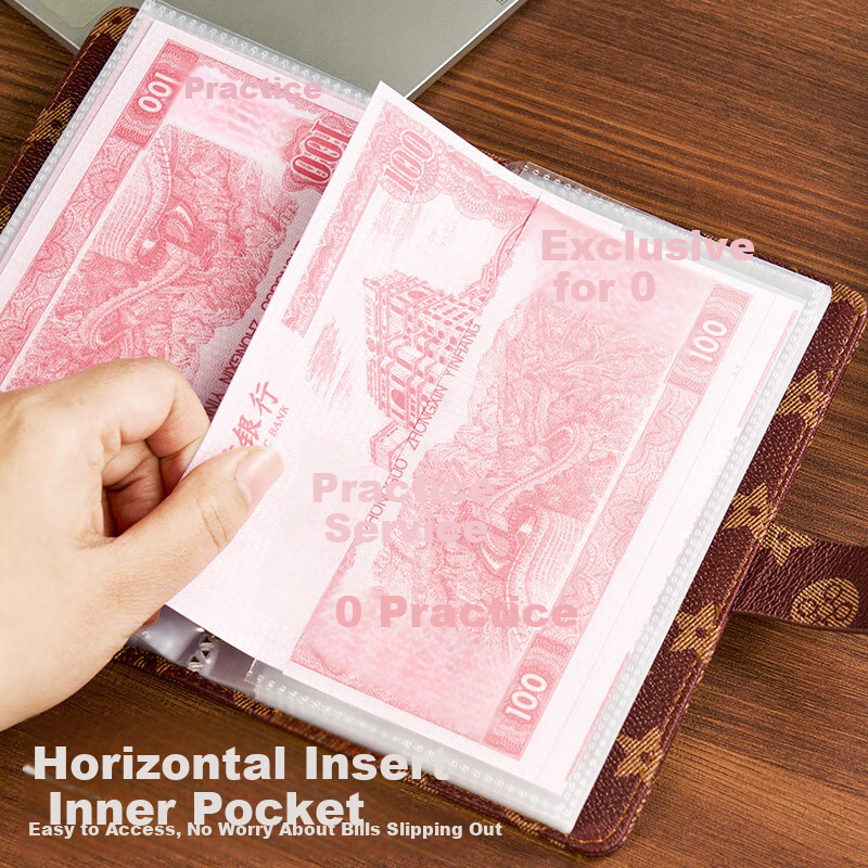 Weimei Cash Savings Book New Password Lock Large Capacity Children's Home Finance Waterproof Cash and Banknote Storage Protective Cover Money Organizer Regular Deposit Storage Book