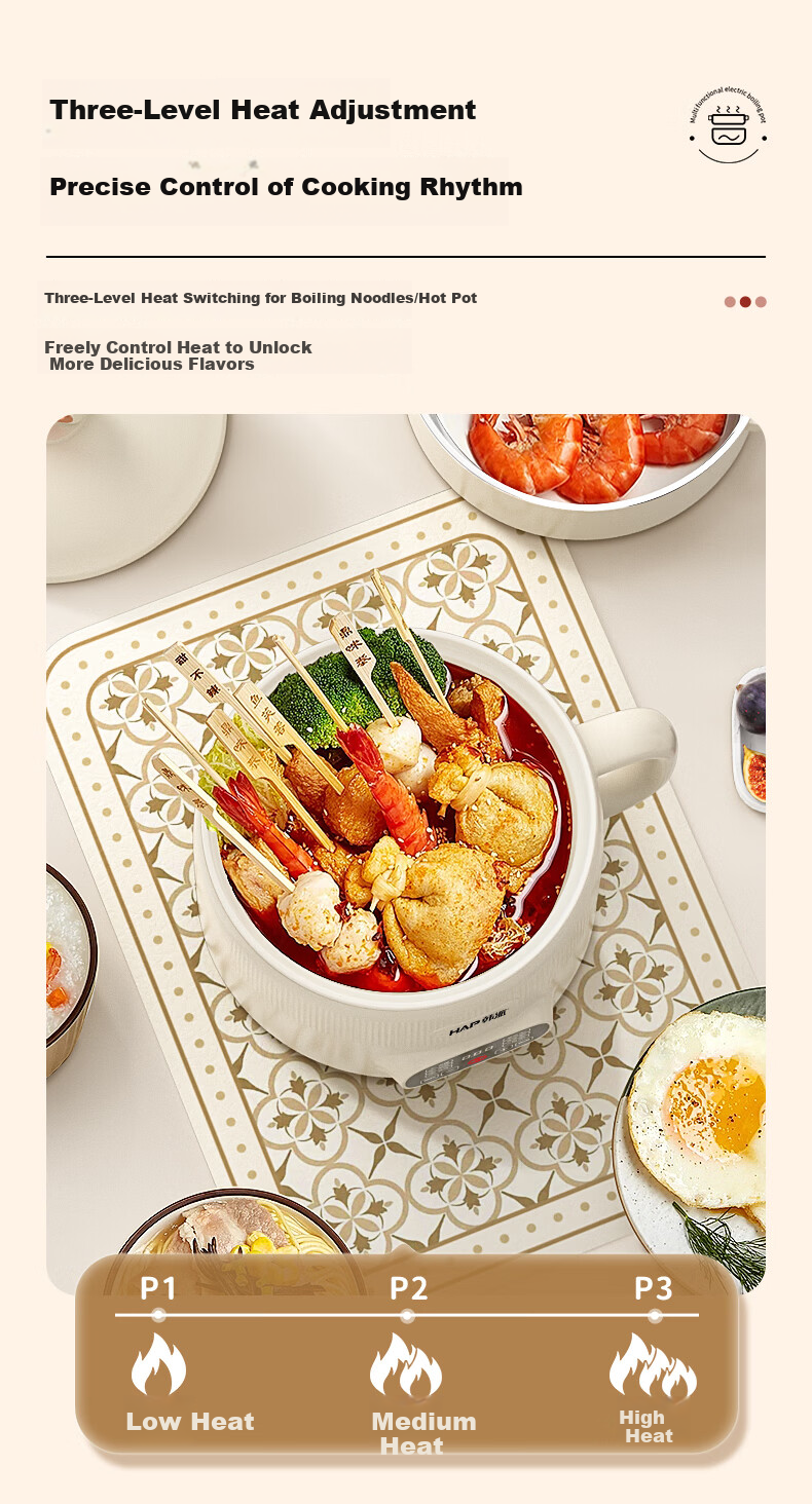 HAP [Price Protection 618] Rice Cooker with Low Sugar Separation, Small Non-Coated Deglazed Electric Rice Cooker, Dorm Mini Hot Pot, Multifunctional Steaming And Cooking All-In Small Appliance 11