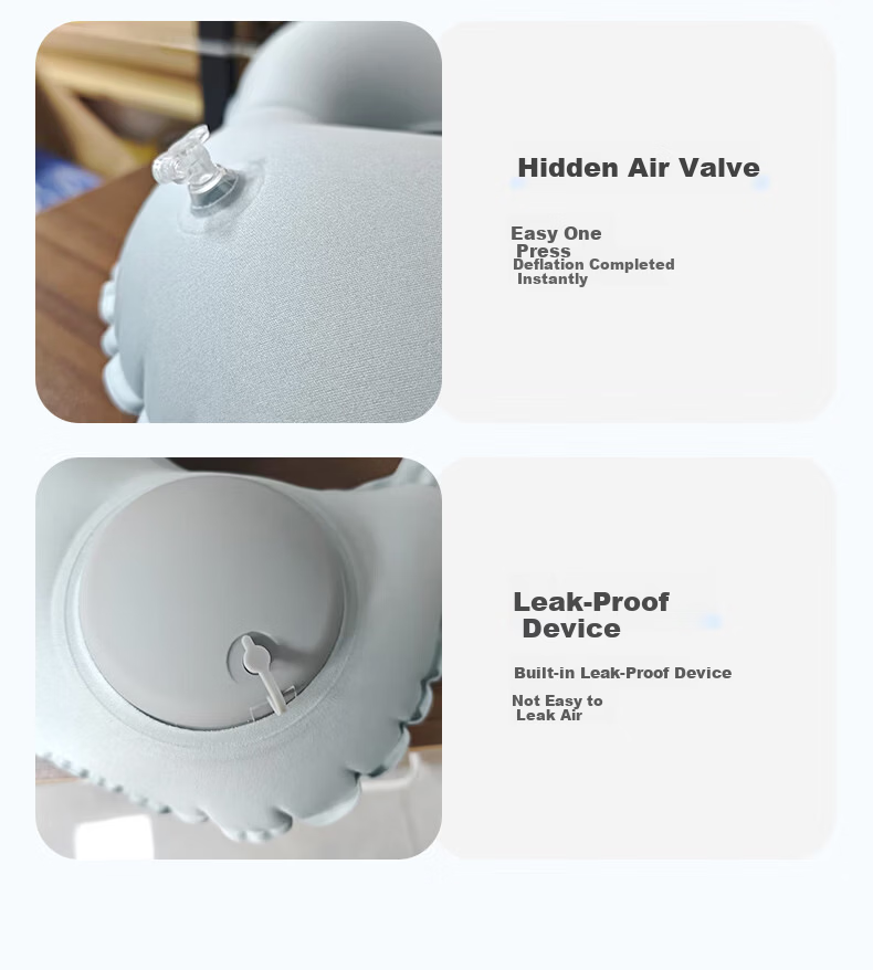 Nanjiren Inflatable U-Shaped Travel Neck Pillow Portable Headrest for Airplane High-Speed Train and Train 8