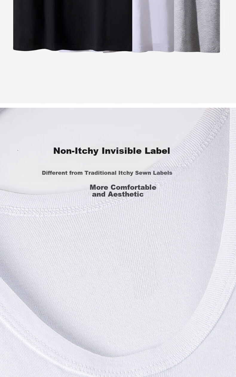 ROMON Men's Summer Cotton Vest 100% Cotton Loose Fit Large Size Undershirt Tank Top 7