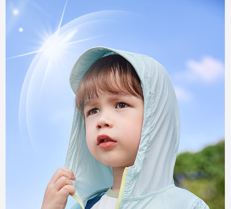 JELLYBABY Sun Protection Outdoor Windproof Pure Cotton Hooded Jacket 2026 New Summer Unisex Kids Sun Protection Coat Versatile for Middle Childhood 9