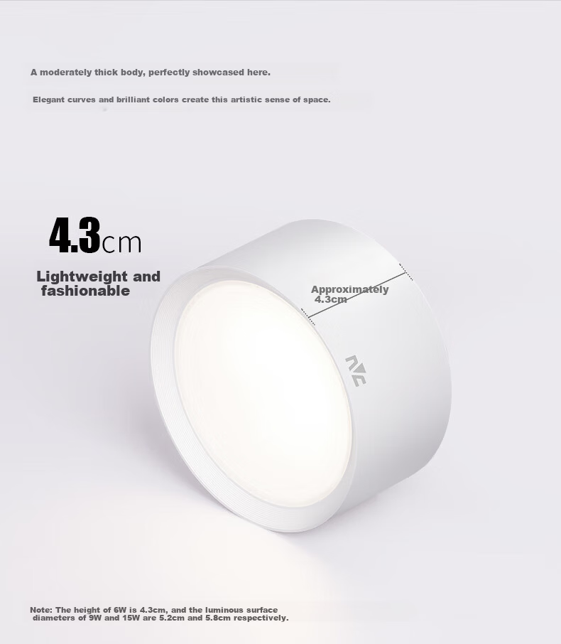 NVC Surface Mounted LED Downlight Round Anti-Glare Fog Corridor Ceiling Spotlight [Surface Mounted] Lingmeng Downlight - White - 15W Cool White 6