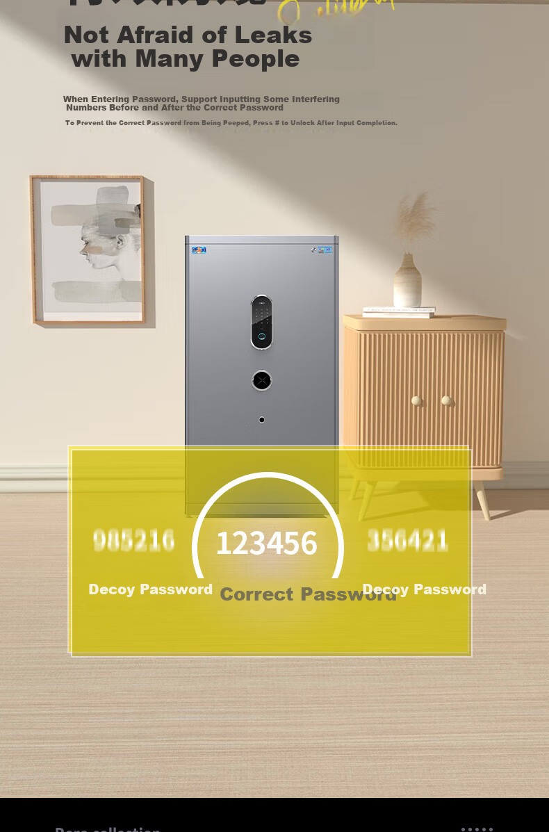 Tiger Brand Home and Office Small CSP Certified All-Steel Anti-Theft Safe Financial Confidential Cabinet 60cm Fingerprint Password Ivory White 7