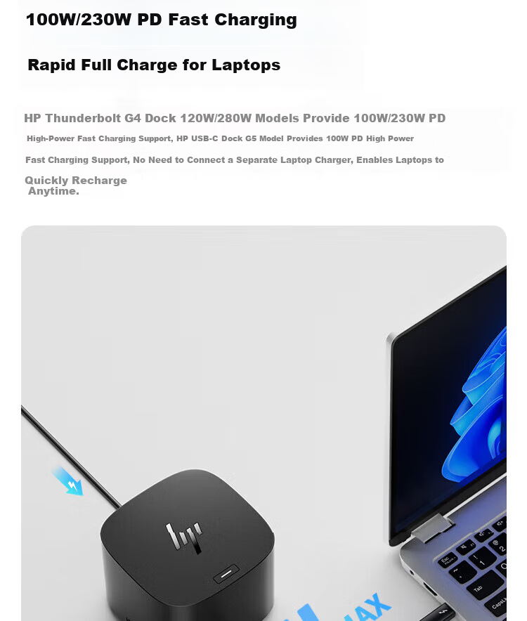 HP Thunderbolt 4 G6 Type-C Multiport Adapter Docking Station 4-Screen 4K Expansion 100W Thunderbolt 4 15