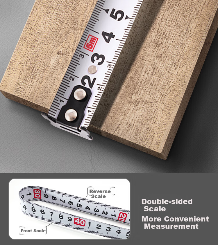 SATA 91333A Kaifeng Series Rubber-Coated Steel Tape Measure, 3.5M X 16MM, Double-Sided Measuring Tape with Rubber Coating And Locking Mechanism 5