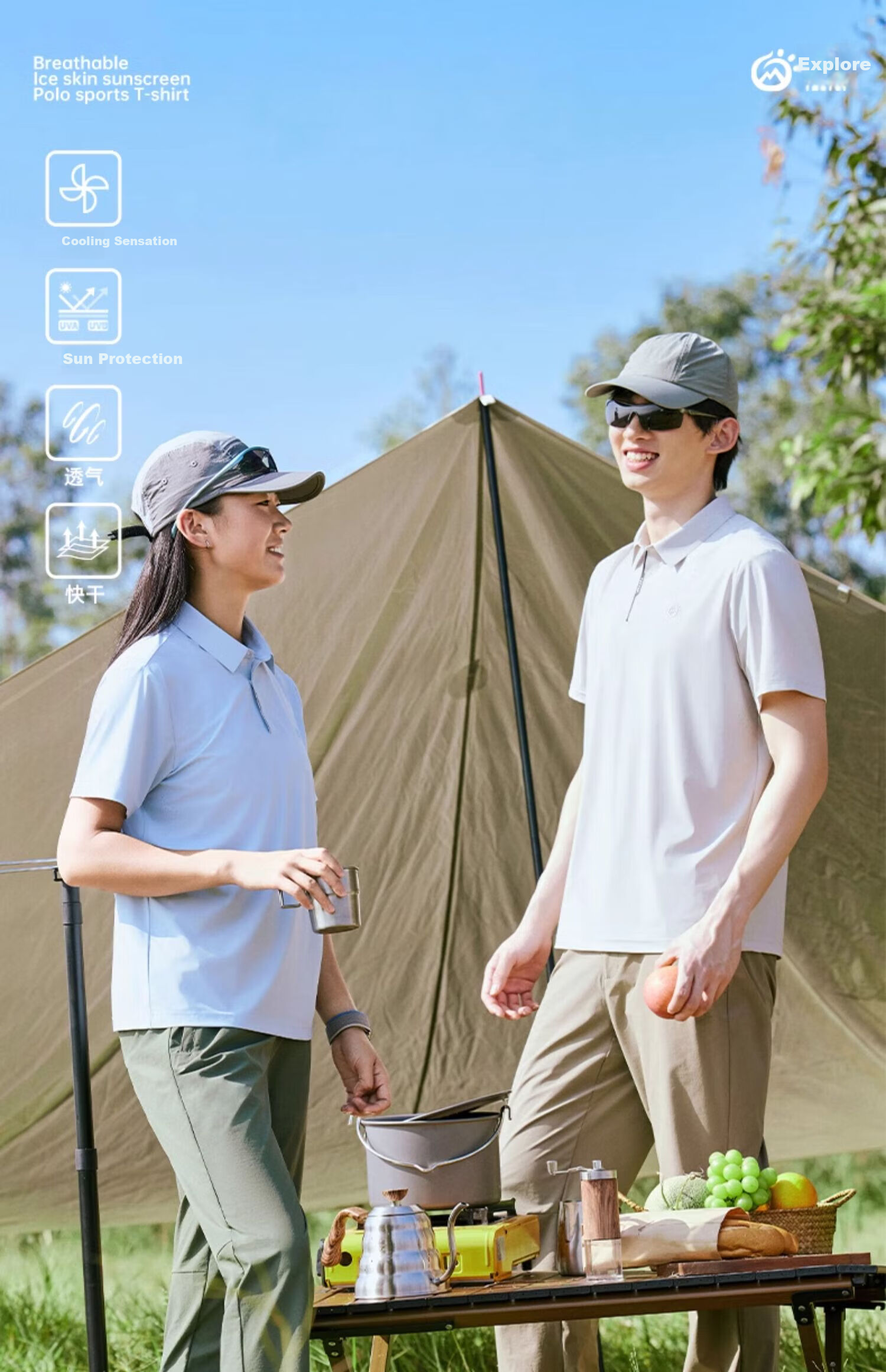 TECTOP Women's Dawn Gray Quick-Dry Short Sleeve Polo Shirt Summer Sun Protection Ice Silk Cooling S 1