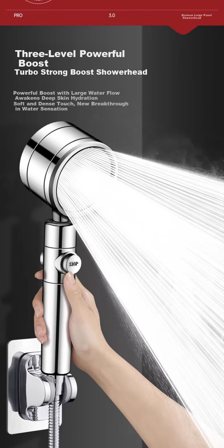 Del 28-Year Brand High-Pressure Shower Head Bathroom Household One-Button Water Stop Handheld Showerhead DJ124 2