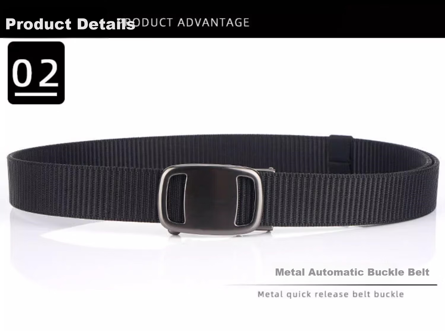 HOCR Men's Canvas Belt Automatic Buckle Fashion Casual Tactical Denim Belt for Young and Middle-aged 3