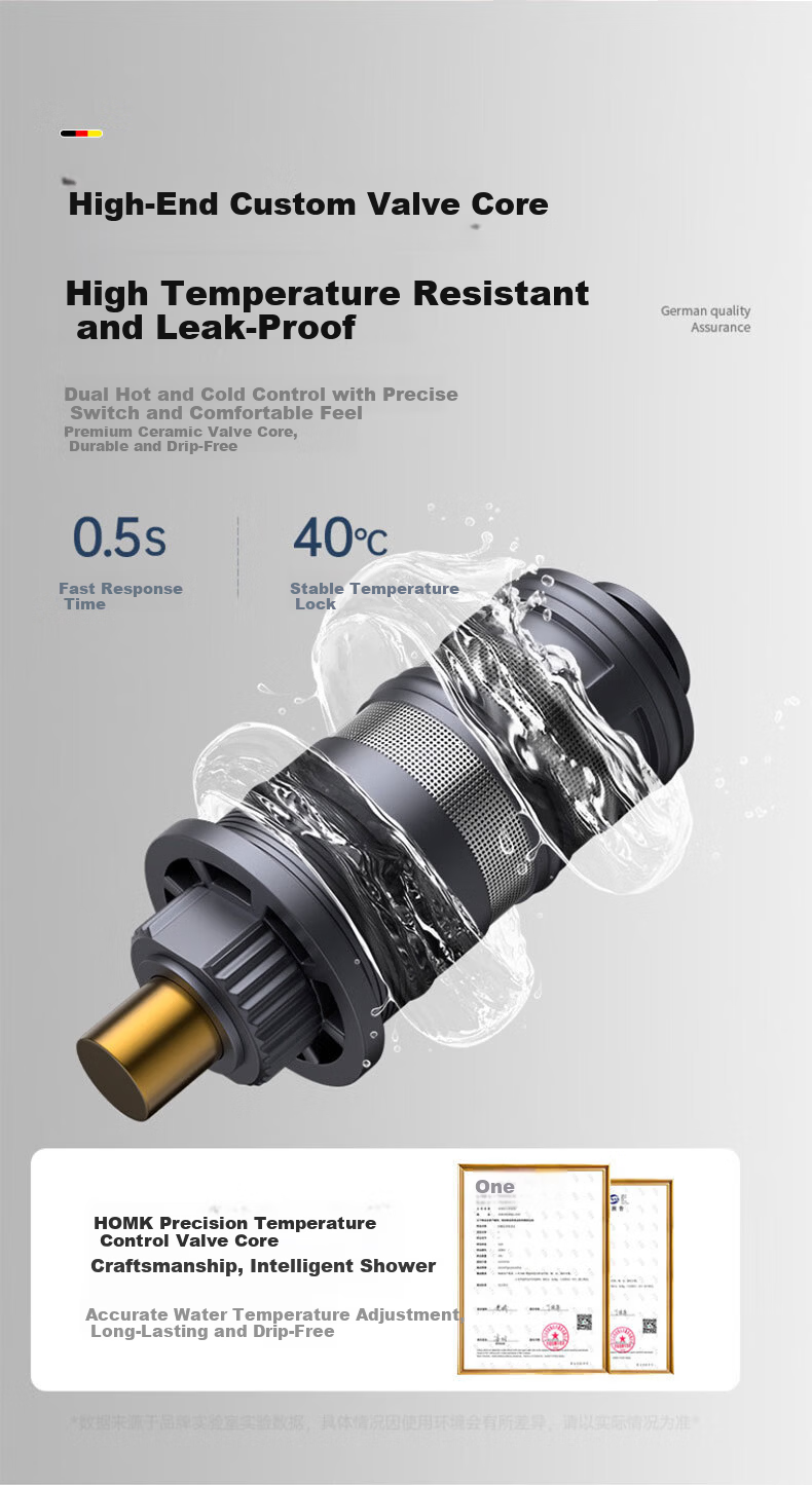 HOMK [Germany] Mixer Shower Faucet Set Shower Head Shower Set Hot and Cold Water Tap Shower Faucet Valve Accessories 9