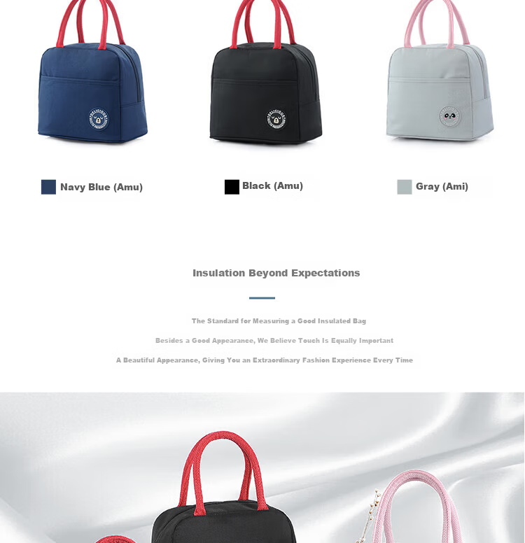 BWNK Lunch Box Bag Insulated Handheld Lunch Bag Bento Bag Insulated Box Aluminum Foil Outdoor Insulation Bag Blue 7
