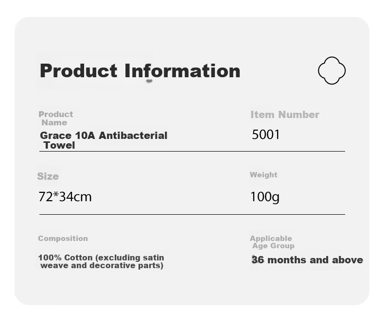 Grace 10A Antibacterial Xinjiang Long-Staple Cotton Towels 2-Pack Thick Soft Pure Cotton Face Towels Absorbent Sports Washcloths 9