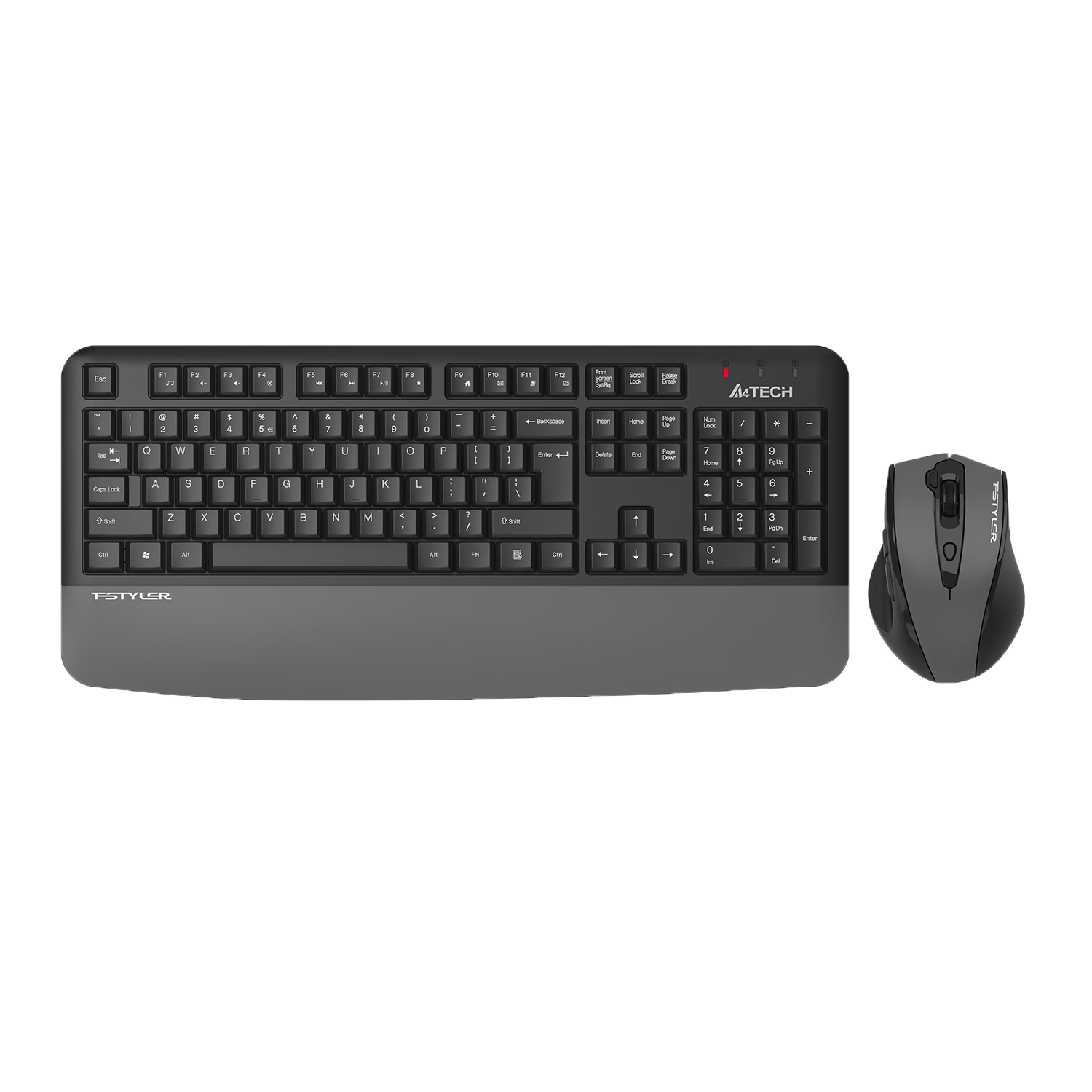 A4TECH FG2500S PLUS 104-Key Wireless Keyboard and Mouse Combo Silent Office Gray Wireless Keyboard Mouse Set