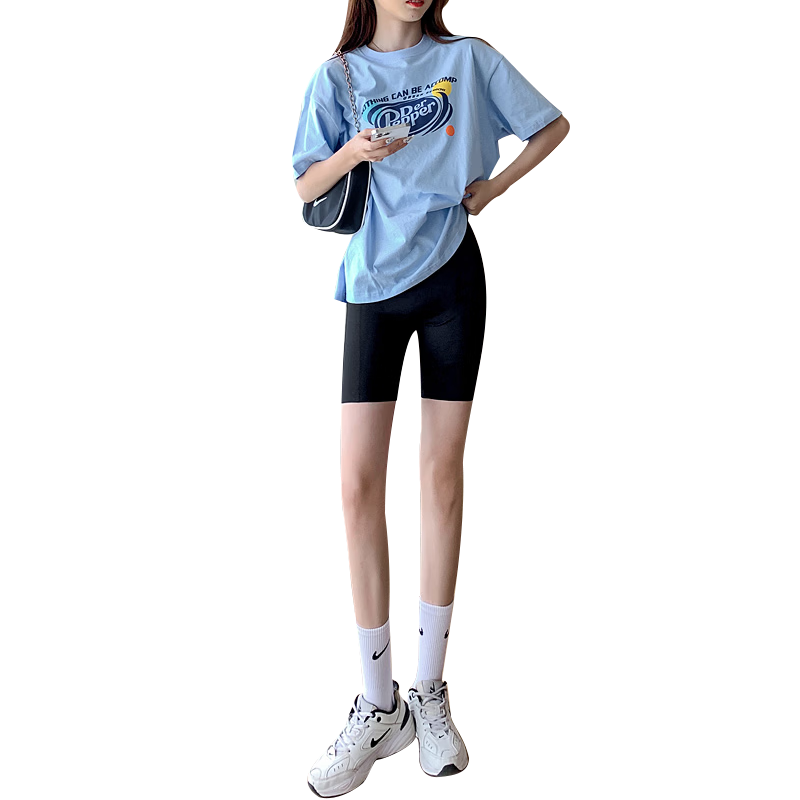 LangSha High-Waisted Tummy Control And Butt-Lifting Shorts for Women, Thin Seamless Shark-Shaped Floating Safety Shorts, Knee-Length Undershorts