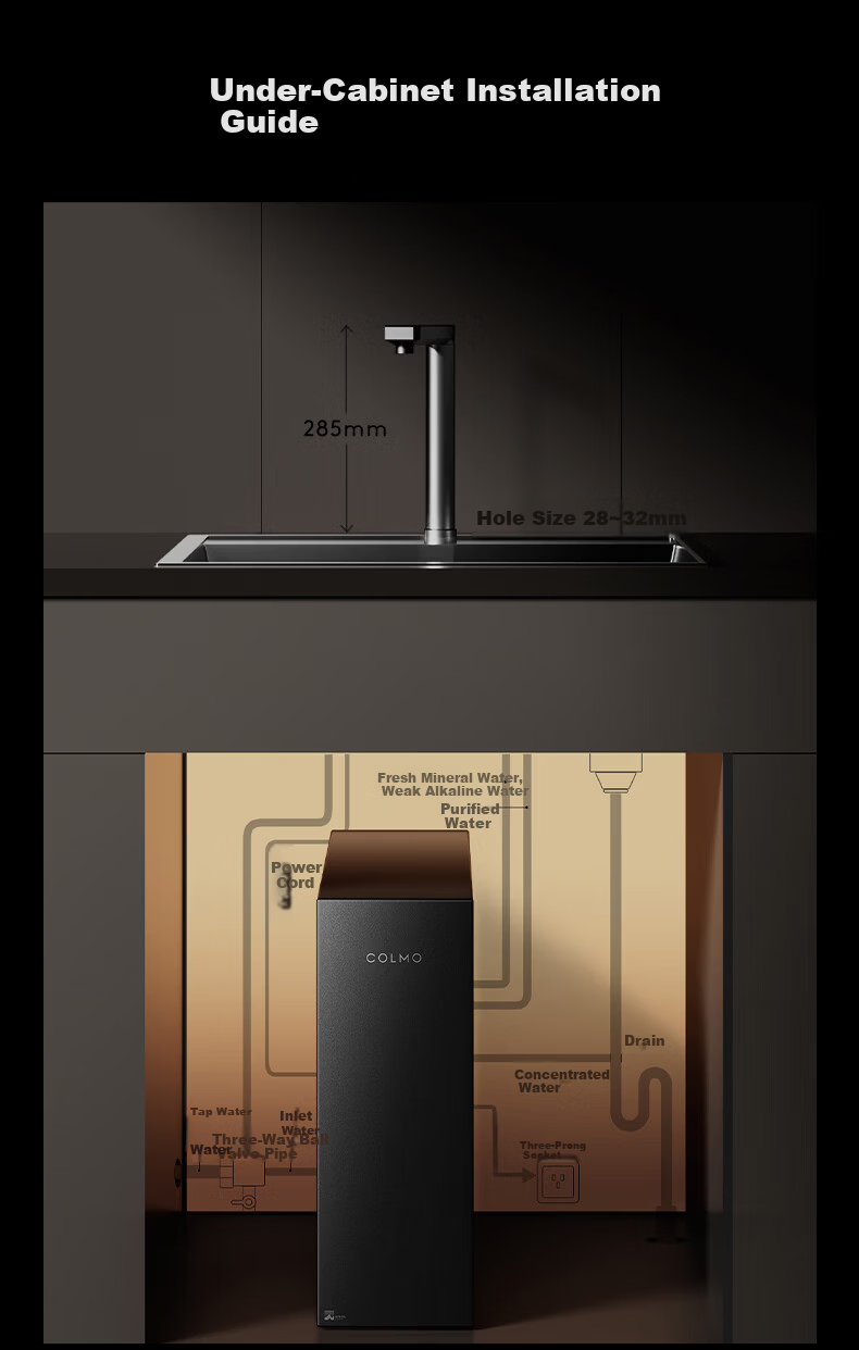 COLMO New Black Pearl Water Purifier 1200G Flow Household Under-Sink Weak Alkaline Mineral Direct Drinking RO Water Filter C3Ultra 13