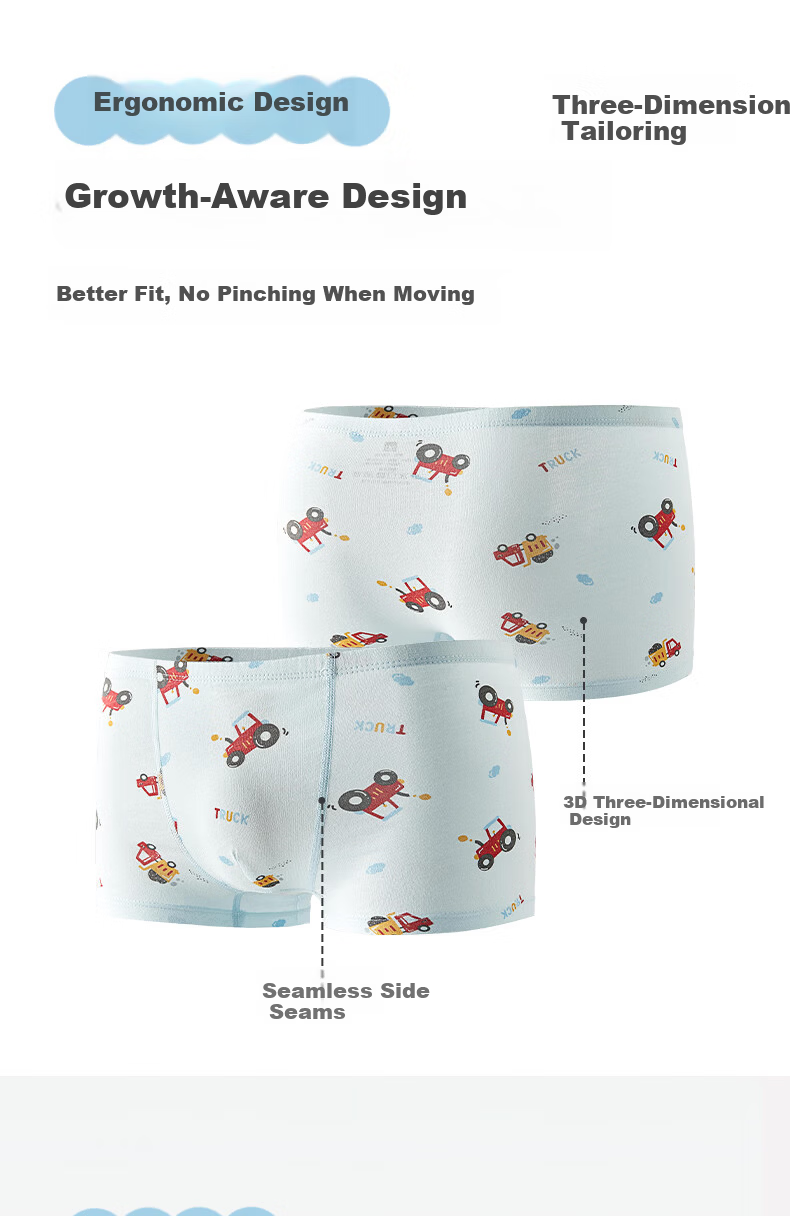 Gb Children's Underwear for Boys Aged 6-12, Jing Self-Operated Summer Breathable Elementary School Student Underwear, 10A Antibacterial Pure Cotton Baby Underwear 6