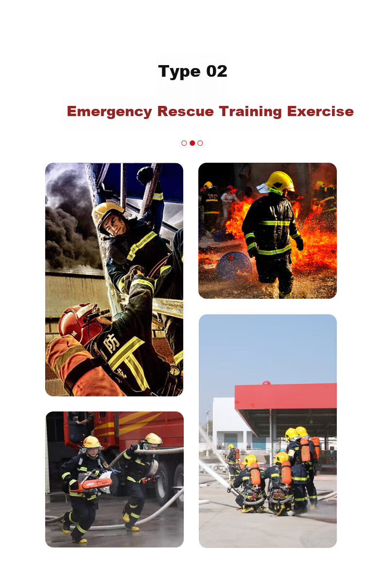 Minggu Firefighter Suit Complete Set Model 02 Firefighting Combat Training Uniform Six-Piece Protective Suit Micro Fire Station Size 43 3