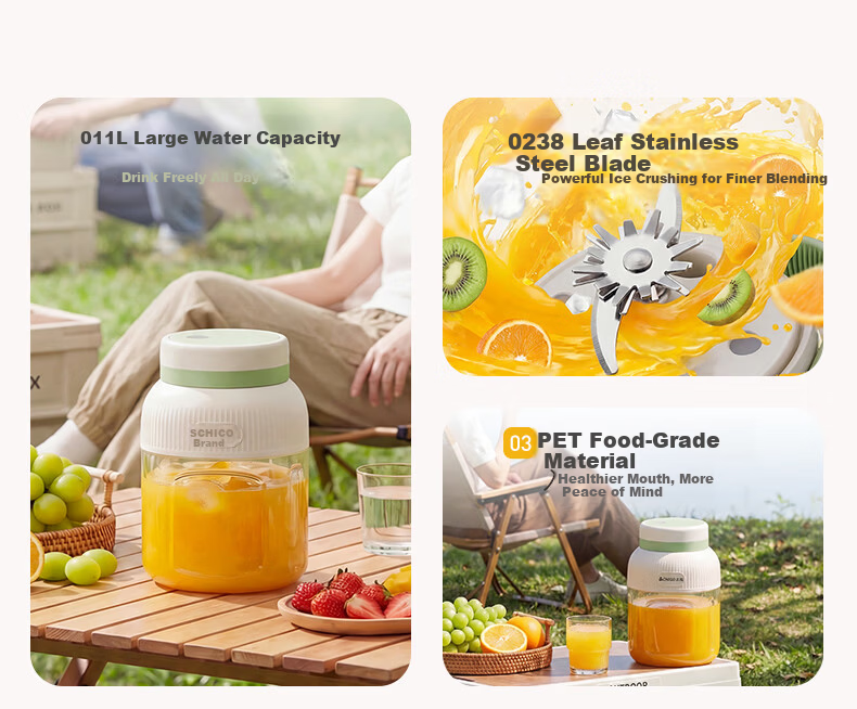 CHIGO Portable Juicer Cup Small Household Juicer Ice Crushing Wireless Charging Outdoor Juice Maker Birthday Gift ZG-ZZB02 3