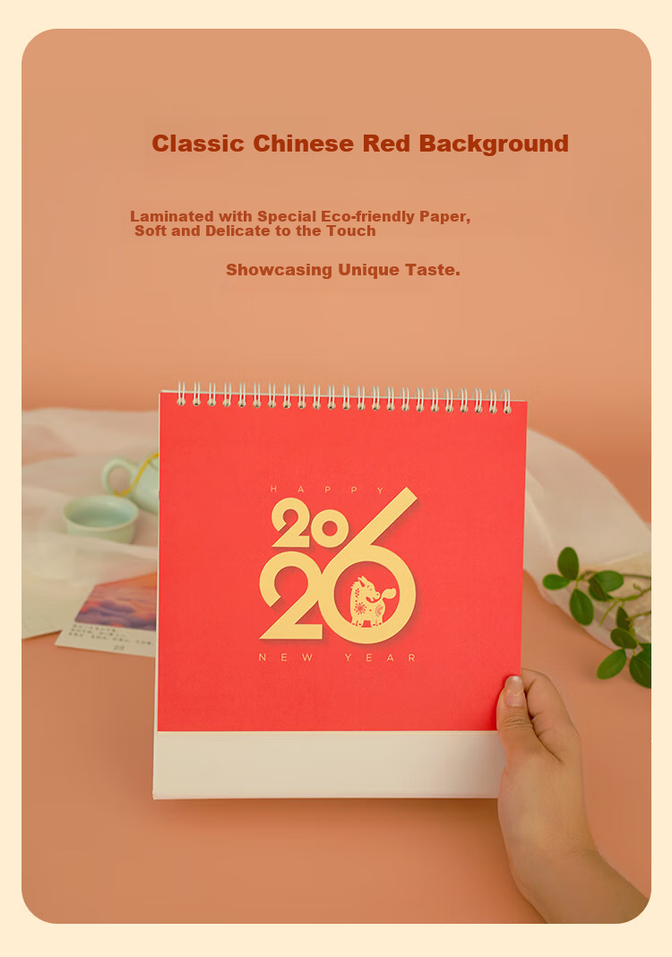 HERO 2026 Desk Calendar Work Secretary Desktop Ornament Thickened Large Size Non-Curling High-Quality Large Grid Large Font Calendar Customizable Popular Item 3