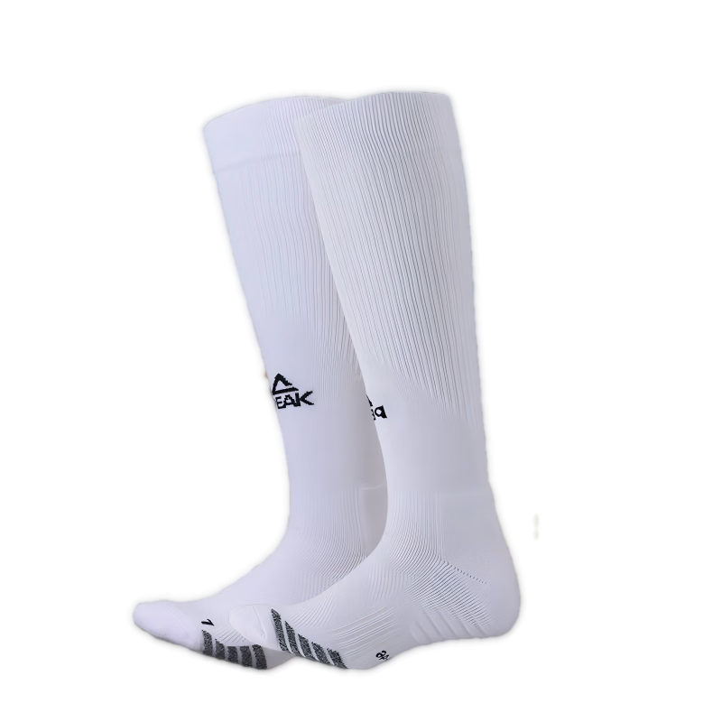 Peak Long Tube Football Socks Summer Thin Non-Slip Professional Soccer Match Kids 6-12 Years Sports Socks White XS