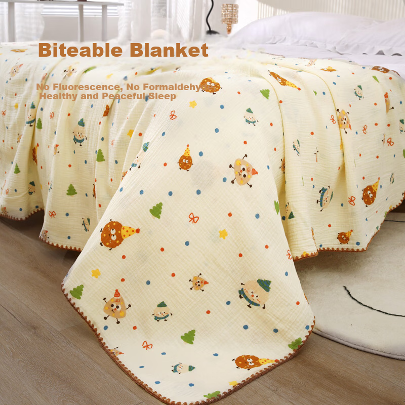 MUJI A-Class Baby Grade 100% Cotton Four-Layer Gauze Blanket Sofa Knitted Throw Nap Blanket Cover Blanket 150*210cm