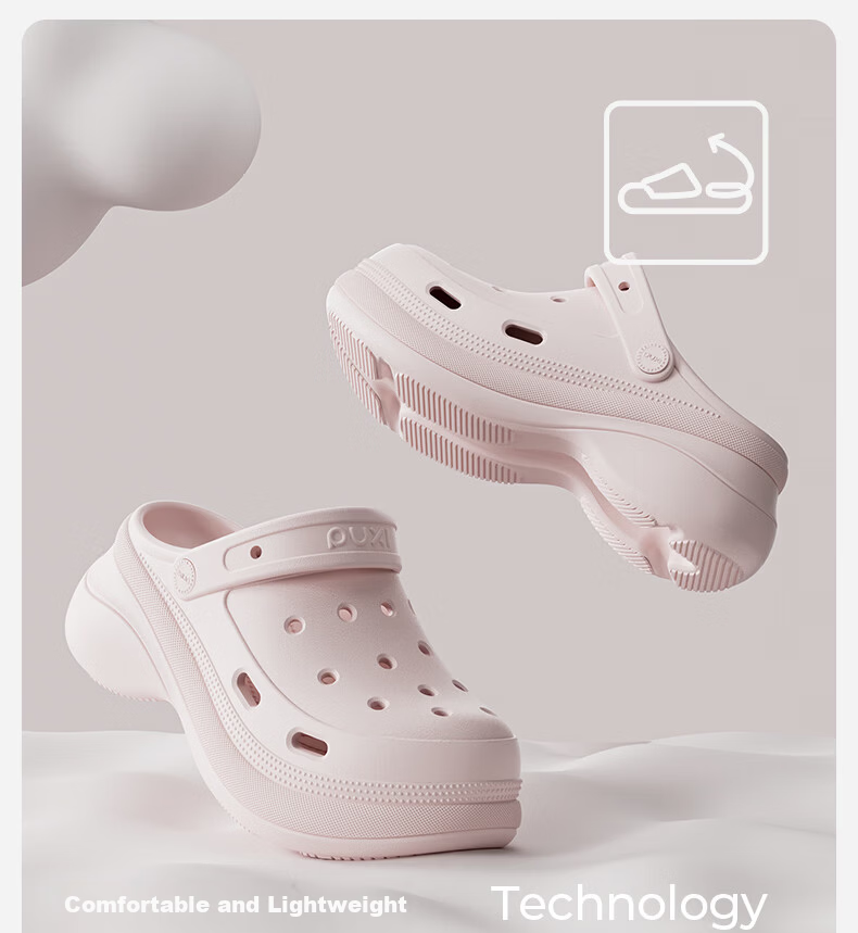 Puxi Dieyuan Women's Hollow Thick-Soled Height-Increasing Soft-Feel Sandals 2026 New Beach Slippers for Women 5