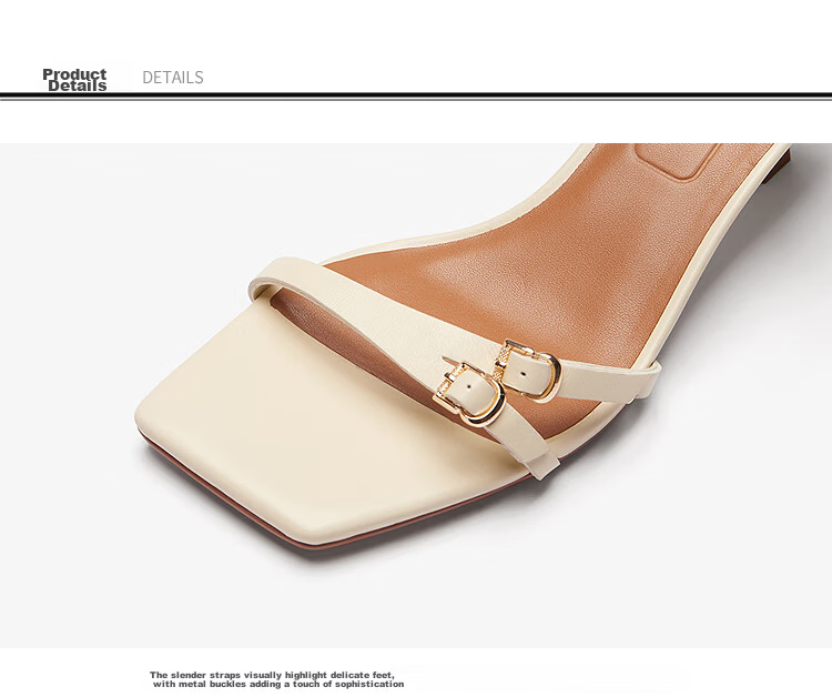 Le Saunda Queen Aura Fashion Versatile One-Strap Lambskin Sandals Women 59905 Milk Tea Almond BEK 38 7