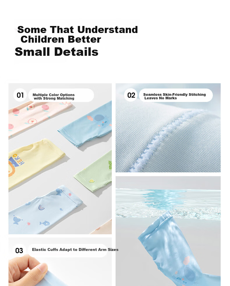 Betis Kids Ice Silk Cooling Anti-Slip Sleeves UV Protection Moisture-Wicking Quick-Dry Summer Arm Sleeves for Boys and Girls 17