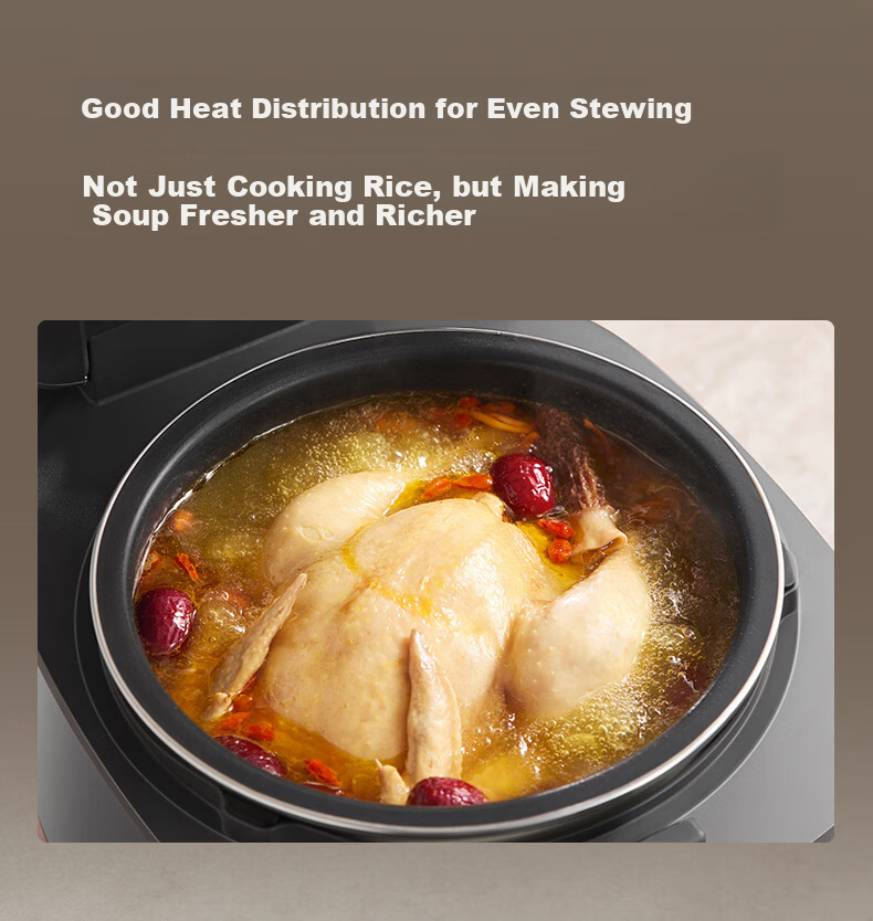 Joyoung New Household Rice Cooker 3L Multi-Functional 316L Stainless Steel Inner Pot Non-Coated Smart Micro-Pressure Steaming and Cooking Rice Cooker 2-4 People Air-Cooled Model 30N1 15