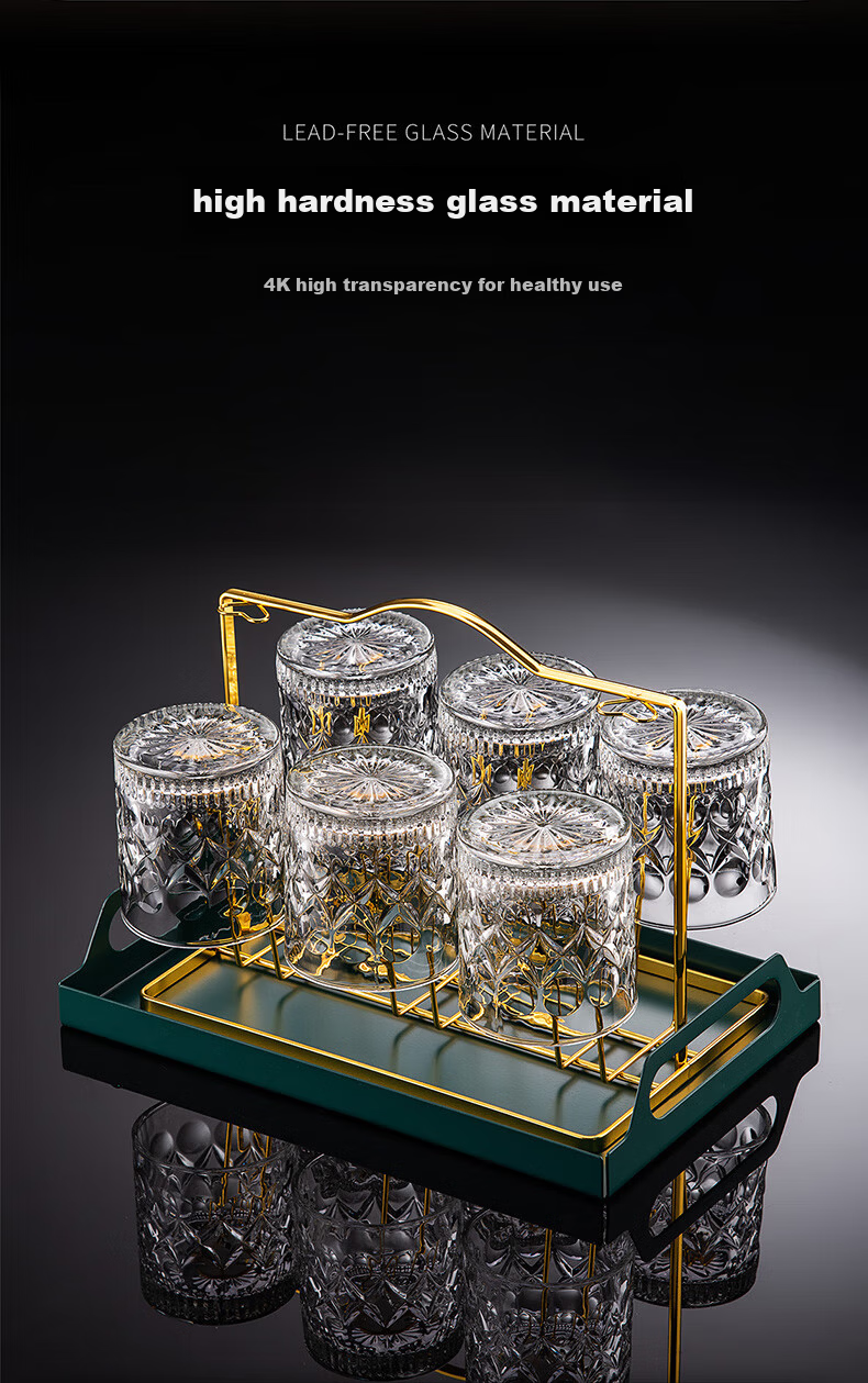 FANKAQI Luxury High-End Home Crystal Whiskey Glass Set High-Value Gift for Housewarming and Birthday 3