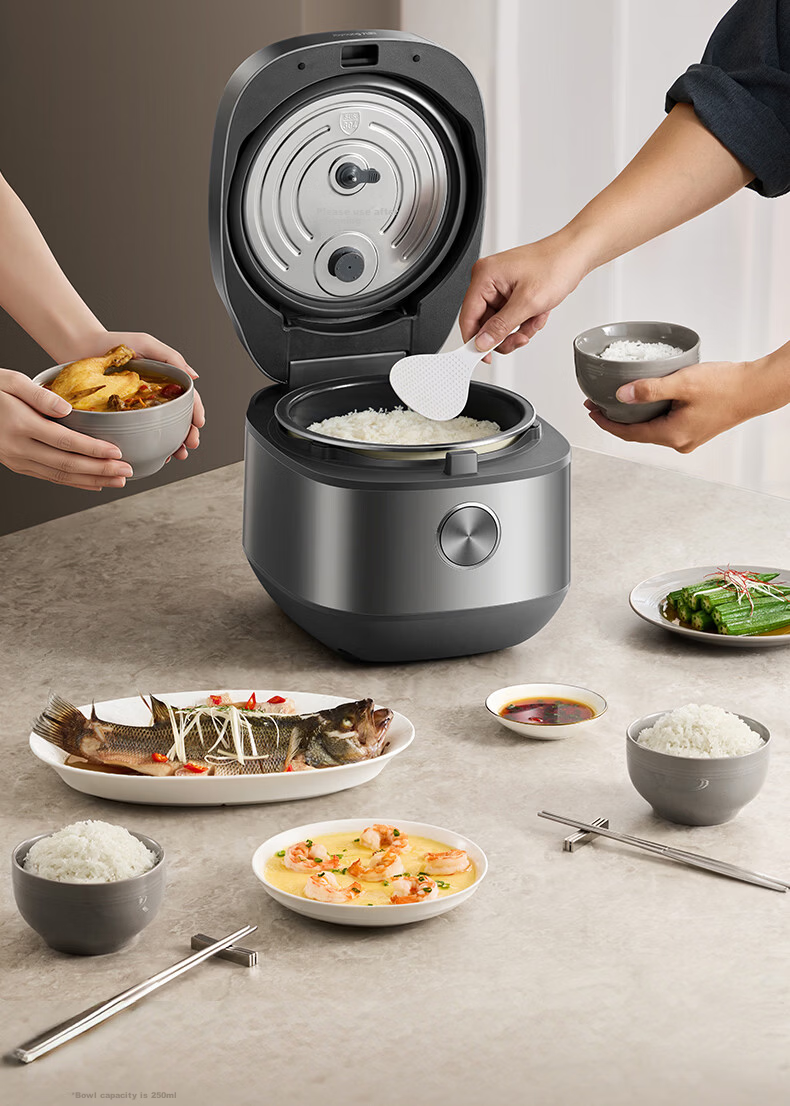 Joyoung New Household Rice Cooker 3L Multi-Functional 316L Stainless Steel Inner Pot Non-Coated Smart Micro-Pressure Steaming and Cooking Rice Cooker 2-4 People Air-Cooled Model 30N1 25