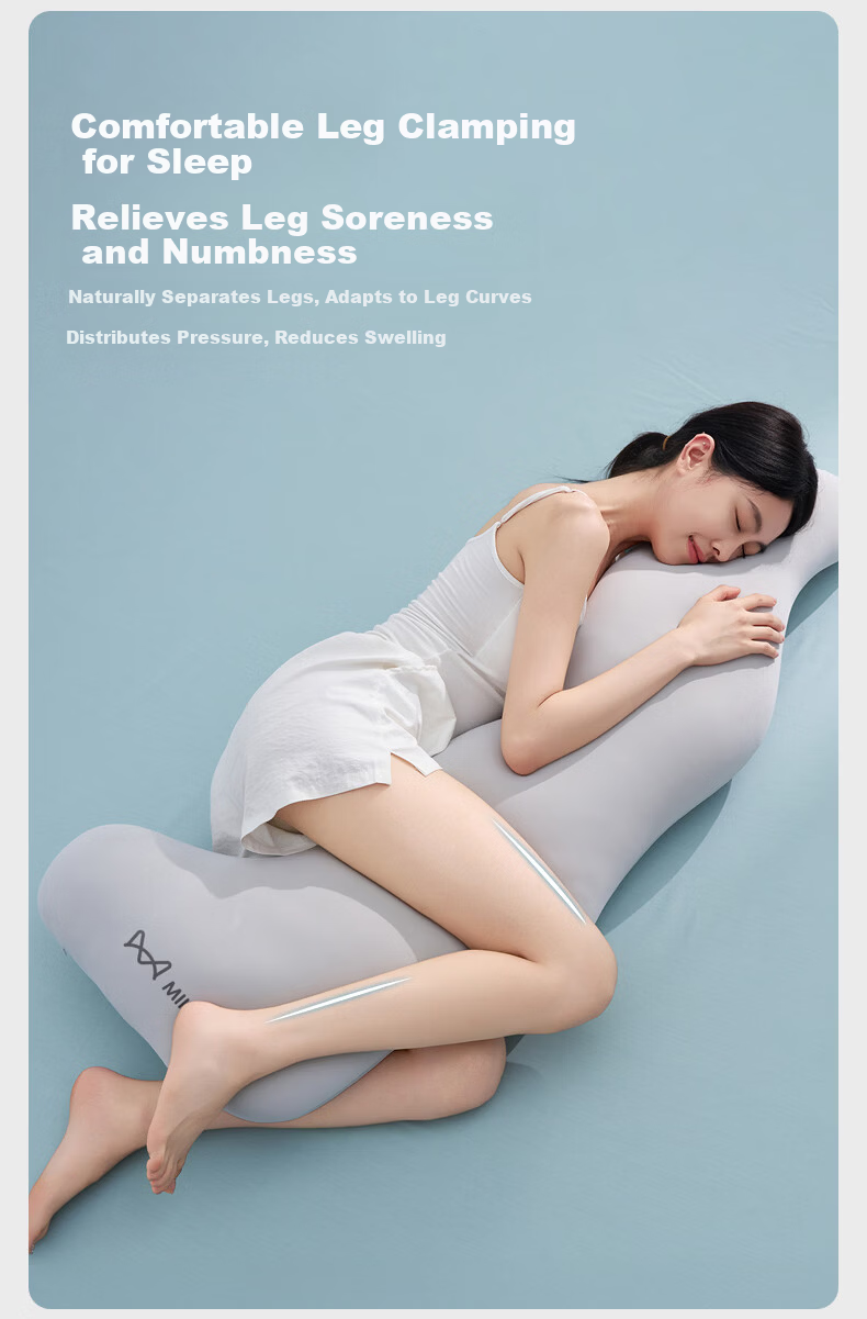 MiiOW Long Bed Backrest Pillow Pregnancy Leg Clamping Body Pillow Ergonomic Adult Female Side Sleep Pillow 8