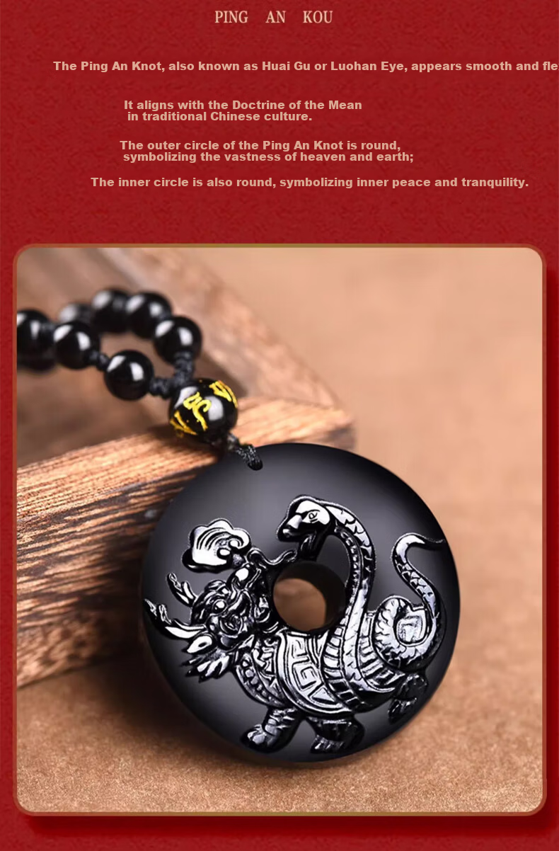 Li Juming Five Elements Water Deficiency Black Obsidian Xuanwu Pendant Northern Water God Snake Turtle Water Element Keychain Pendant Shui Ze Jie Gua 11