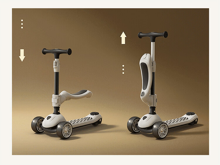 BEIESTATE Supreme 2-in-1 Scooter for Kids Ages 1-3-6, Foldable and Detachable Birthday Gift, Mica Gray 7