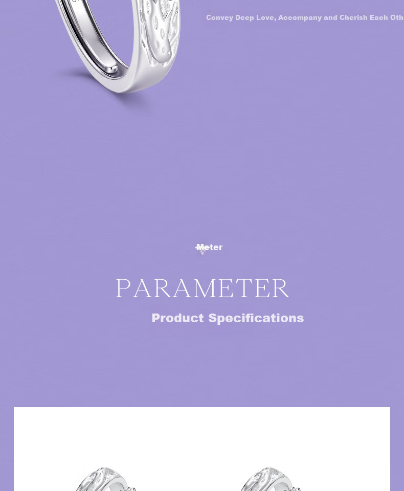 FanciFanci Wisteria Couple Silver Rings Pair Anniversary Birthday Gift for Girlfriend Size 12 10