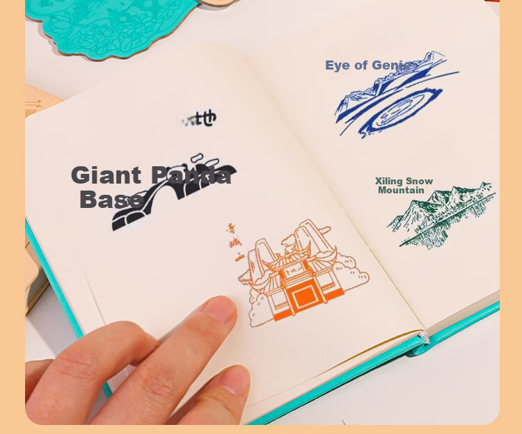 Xutong City Stamp Book Travel Check-in Book Blank Collection Book Changsha Stamp Collection High-Quality Notebook Refrigerator Magnet Journal 12