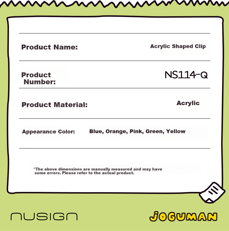 NUSIGN Qiaoguman Double-Sided Acrylic Bookmark Clip Non-Slip 3D Memo Clip Seal Clip Random Style NS114-Q [Popular Item] High-End Brand by Deli 8
