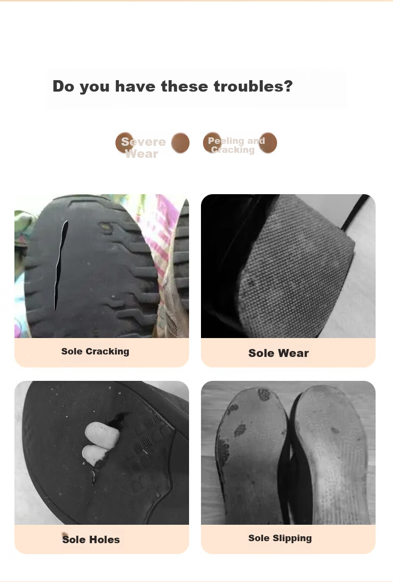 FOOTOPPO Rubber Sole Anti-Slip Patch Shoe Anti-Wear Protector High Heel Sole Sticker Sports Shoe Durable Insole Patch for Men 1