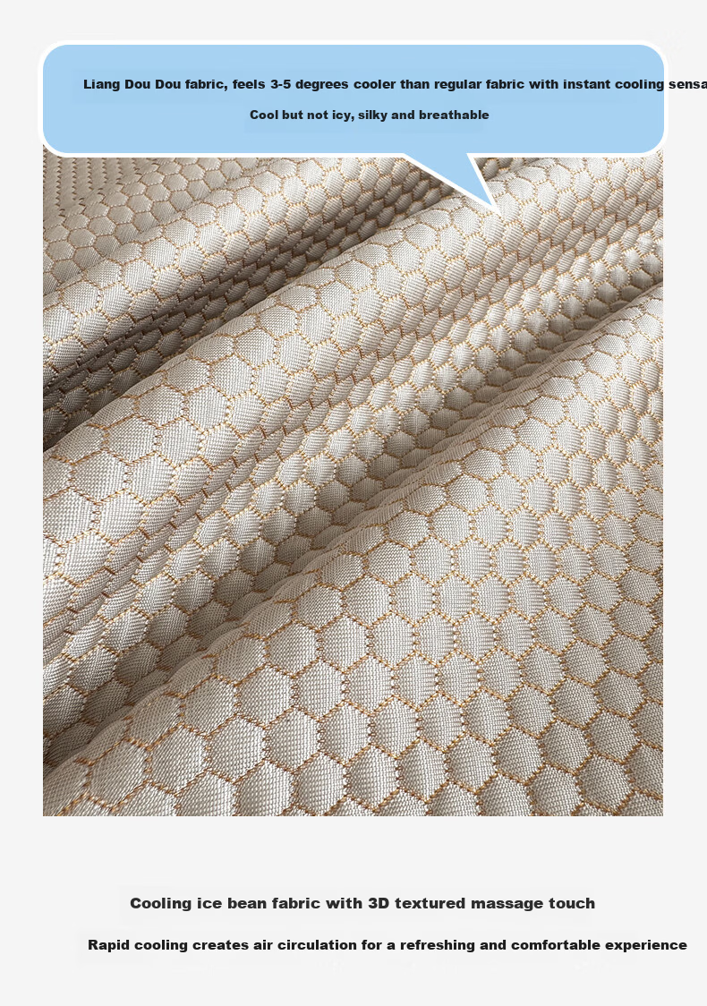 MUJI Class A Summer Cooling Ice Bean Bed Sheet Single Piece Ice Silk Fitted Sheet Mattress Protector 180*200cm 6