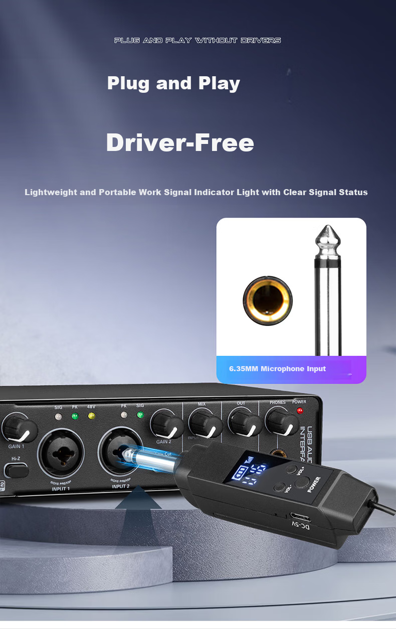 Depusheng K15 Wireless Microphone One-to-Four Portable Karaoke Microphone for Square Singing KTV Home Stage Hosting Conference Speech Live Outdoor Event Computer Karaoke Rechargeable Anti-Howling Pick 11