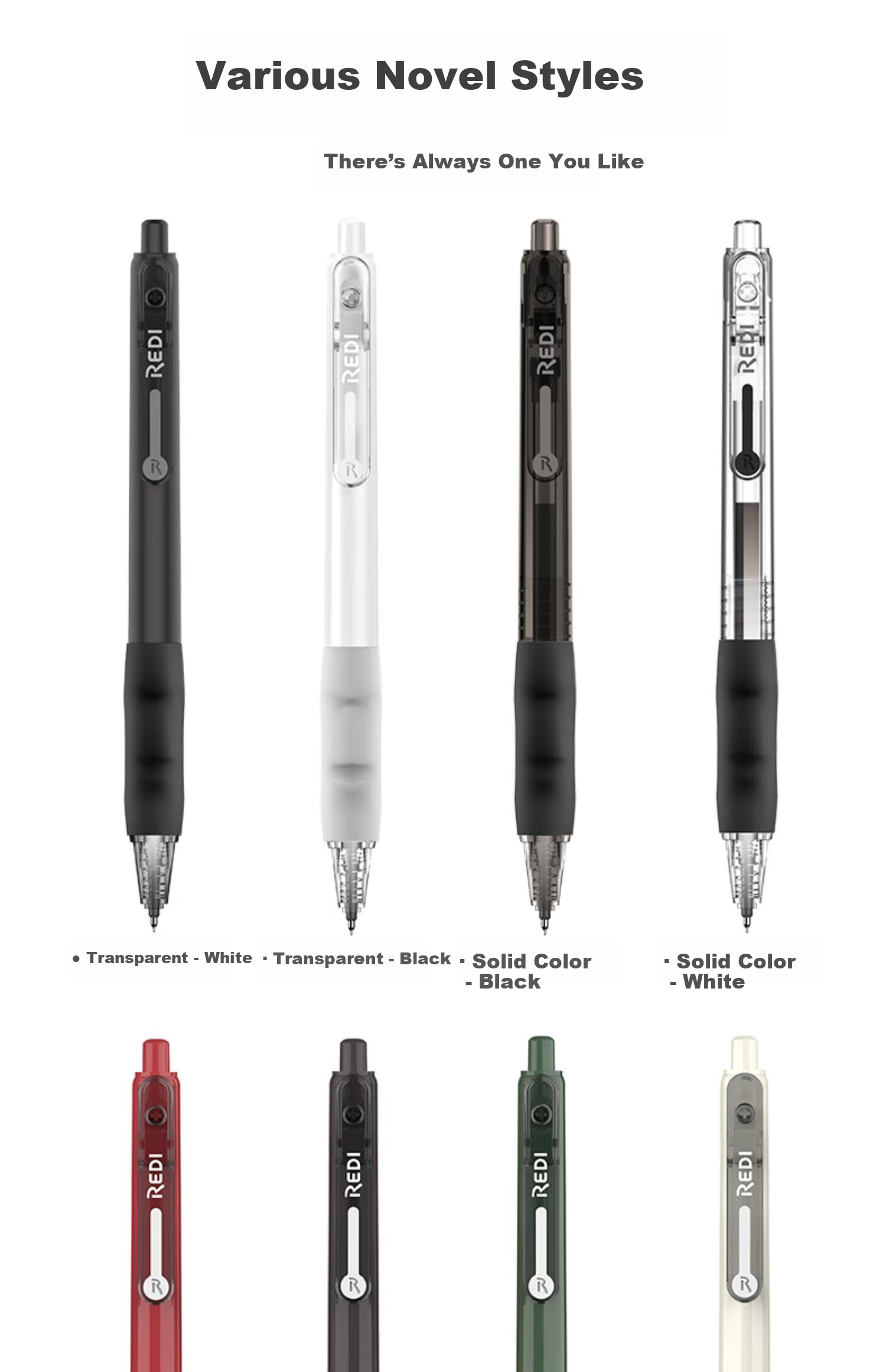 Lepusen Lewei Retractable Gel Pen 0.5mm Liquid Ink Massage Pen Set Signature Pen Dot Press Student Homework Exam Special High-Value 661-4 + 10 Refills 10