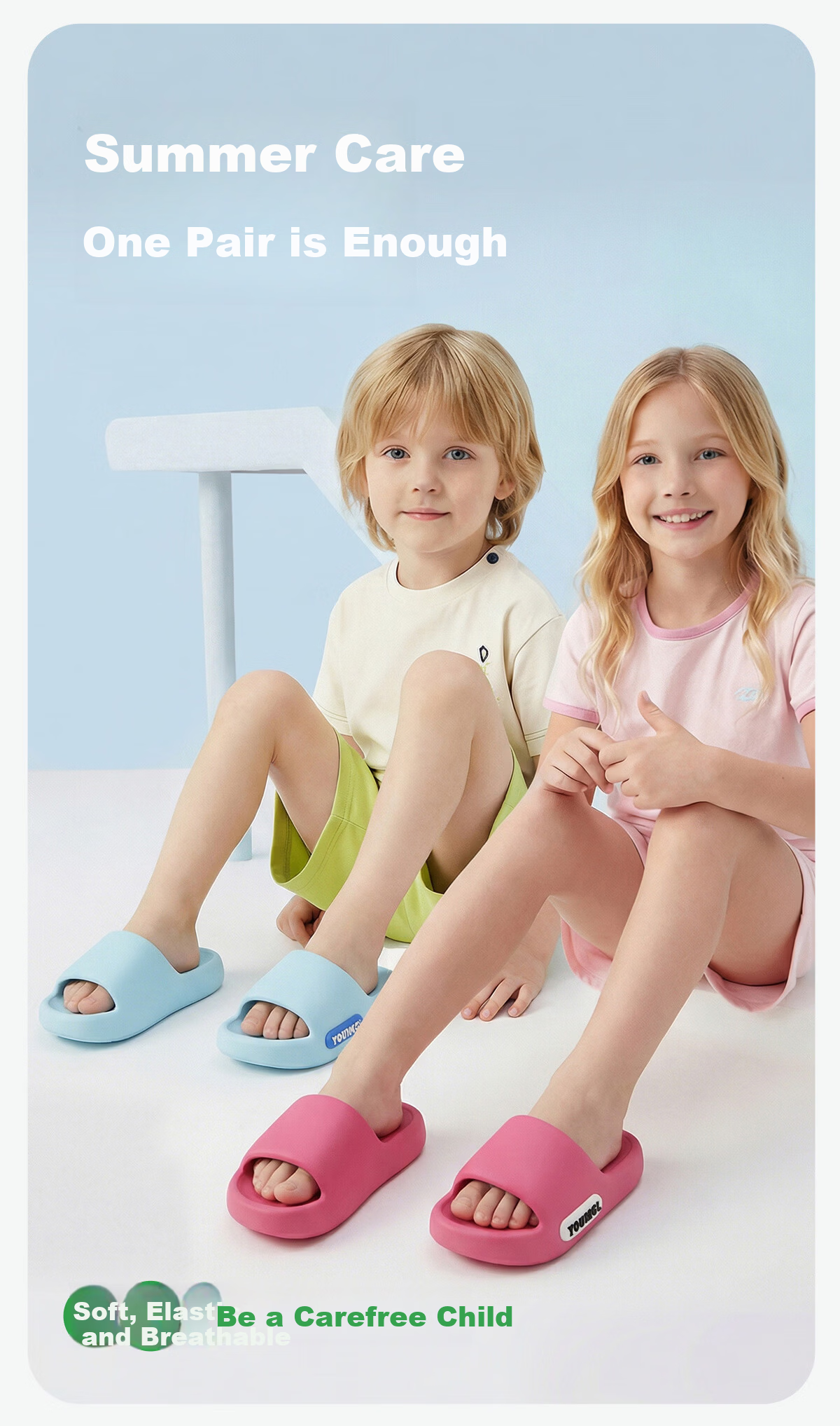 Runrouka Capybara Children's Slippers Girls Summer 2026 New Indoor Home Non-Slip Thick Sole Sandals Boys 2