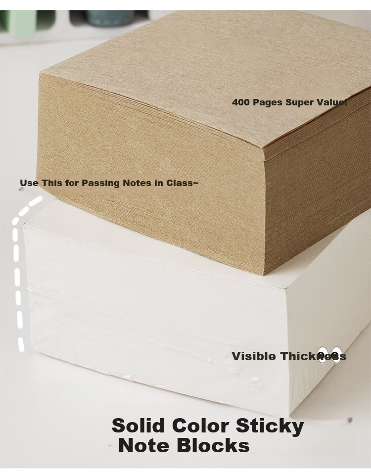 Mili 5-Pack Minimalist Pocket Notebooks Student Lined and Blank Pages Memo Reminder Sticky Notes 1