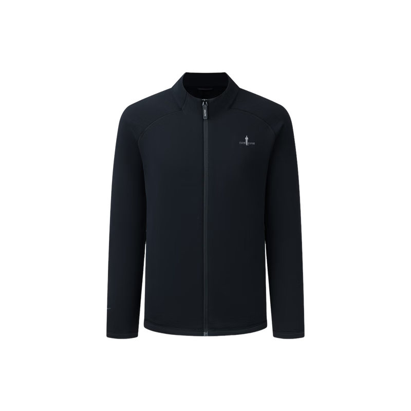 Biyinlefen Polartec Ultra-Light Warmth Autumn Winter Men's Solid Color Casual Stand Collar Knitted Jacket Fleece Outerwear
