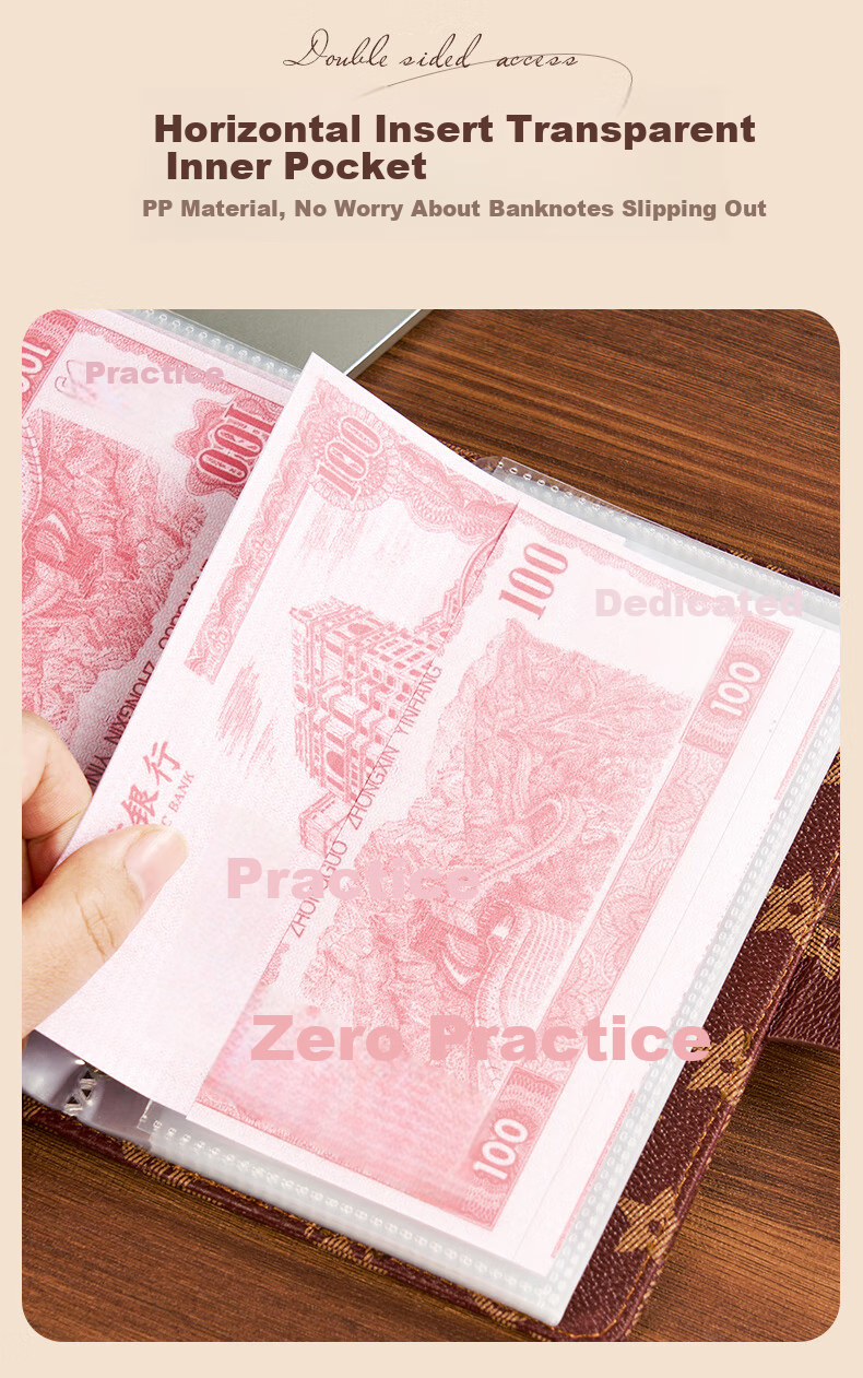Weimei Cash Savings Book New Password Lock Large Capacity Children's Home Finance Waterproof Cash and Banknote Storage Protective Cover Money Organizer Regular Deposit Storage Book 7