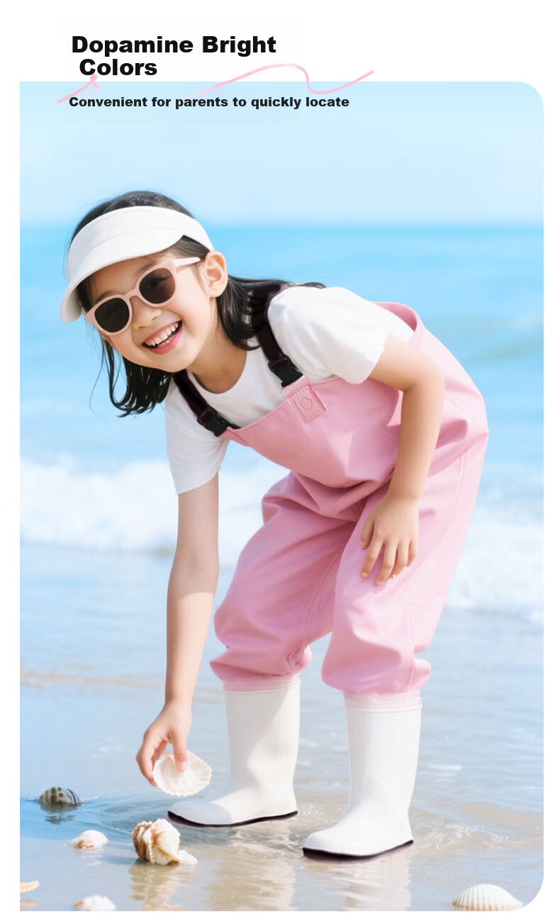 Blue Owl Shield Kids Beachcombing Suit Unisex Rain Boots Waterproof Wading Pants Water Play Suit YX1056 Size 29 2